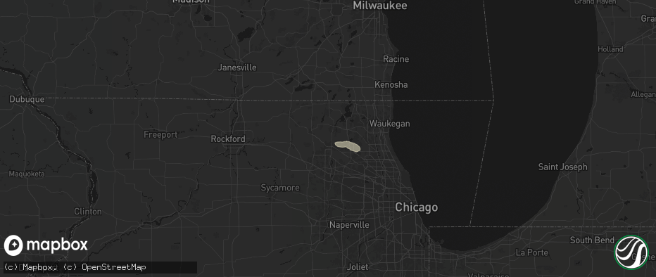 Hail map in Crystal Lake, IL on June 5, 2026