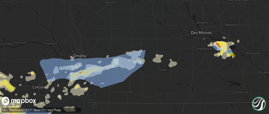 Hail map in Cumberland, IA on June 5, 2026