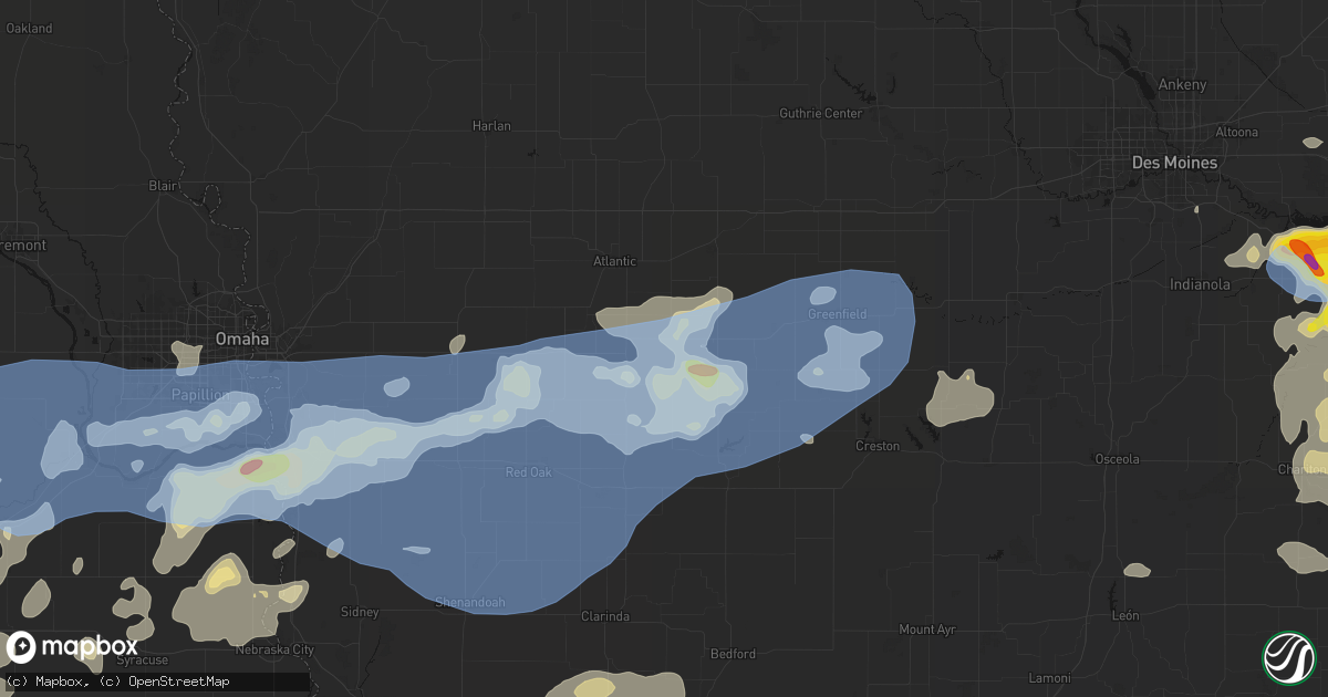 Hail map in Cumberland, IA on June 5, 2026