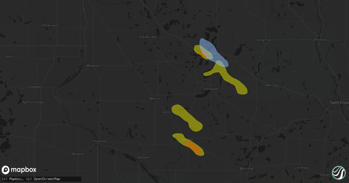 Hail map in Cyrus, MN on June 5, 2026