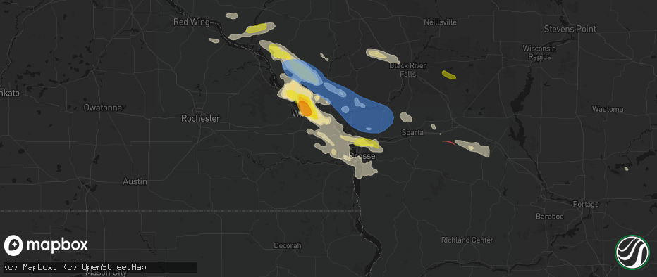 Hail map in Dakota, MN on June 5, 2026