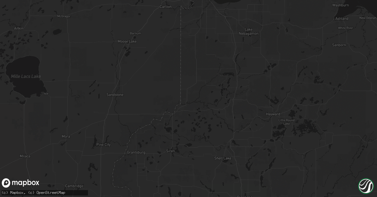 Hail map in Danbury, WI on June 5, 2026