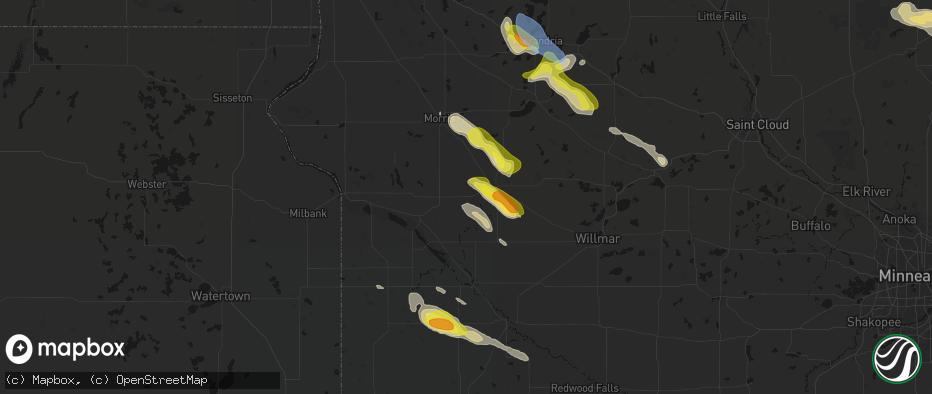 Hail map in Danvers, MN on June 5, 2026