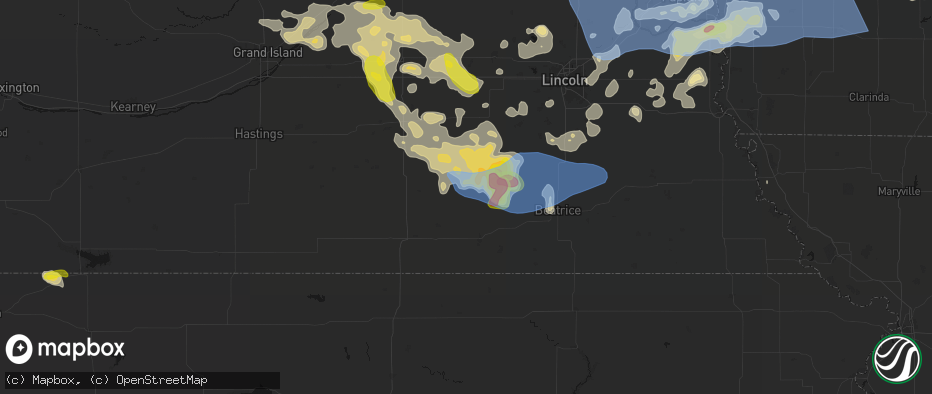 Hail map in Daykin, NE on June 5, 2026