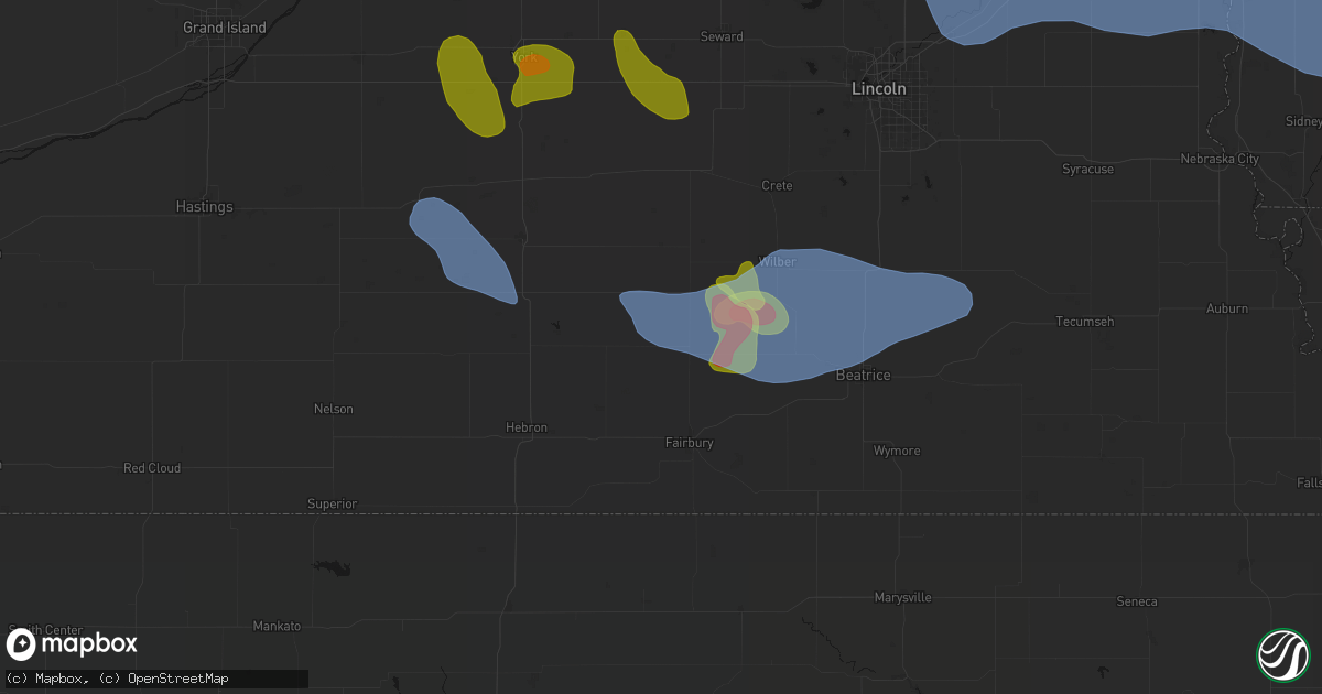 Hail map in Daykin, NE on June 5, 2026