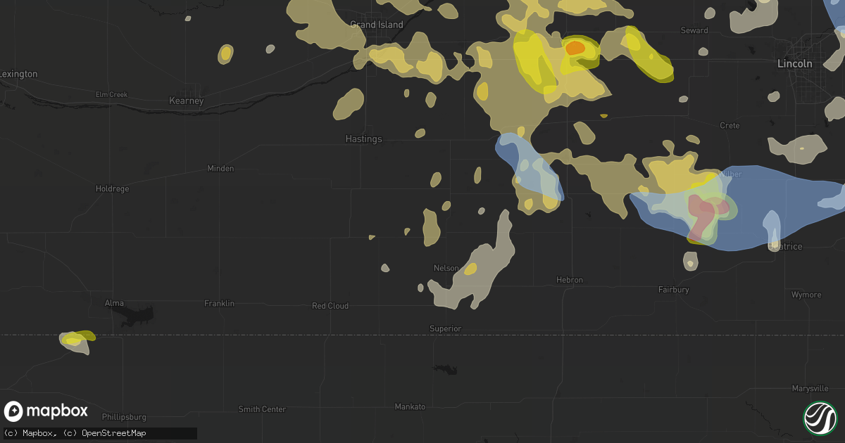 Hail map in Deweese, NE on June 5, 2026