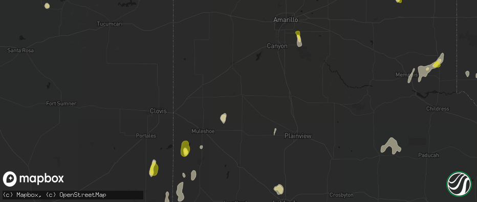 Hail map in Dimmitt, TX on June 5, 2026