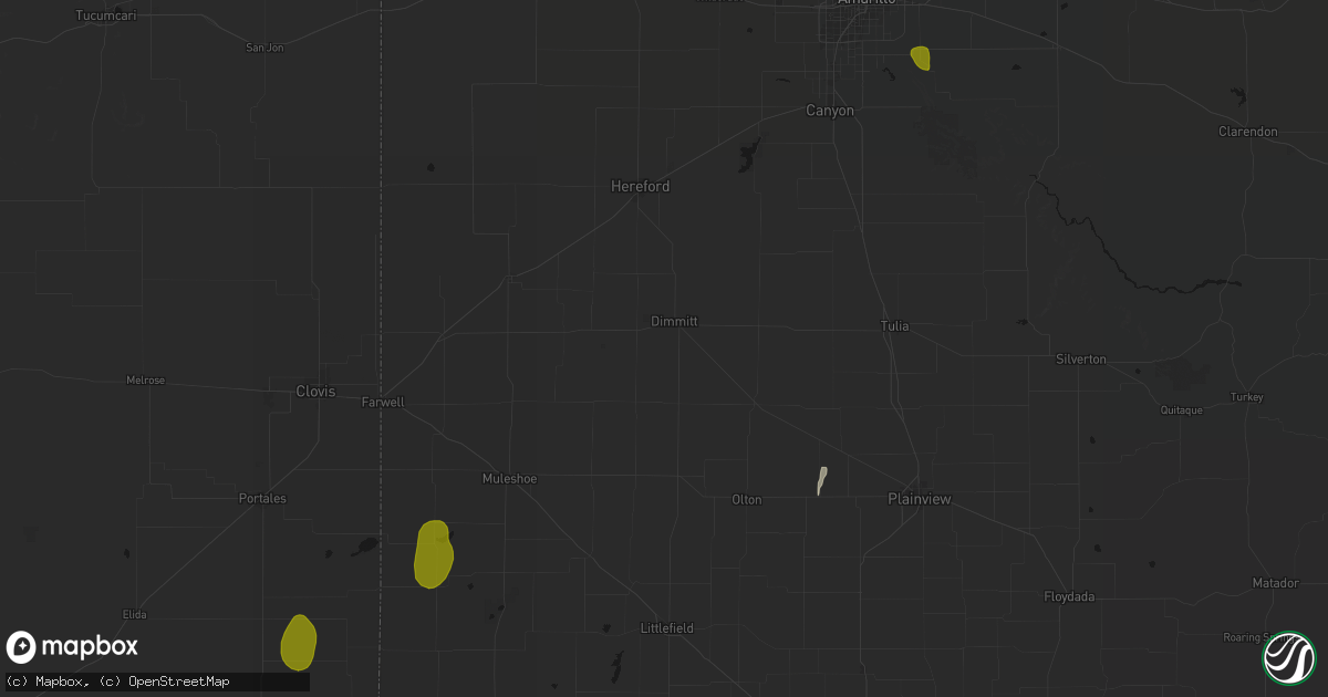 Hail map in Dimmitt, TX on June 5, 2026