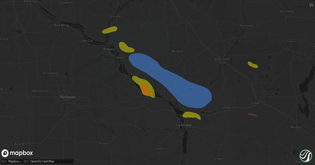 Hail map in Dodge, WI on June 5, 2026