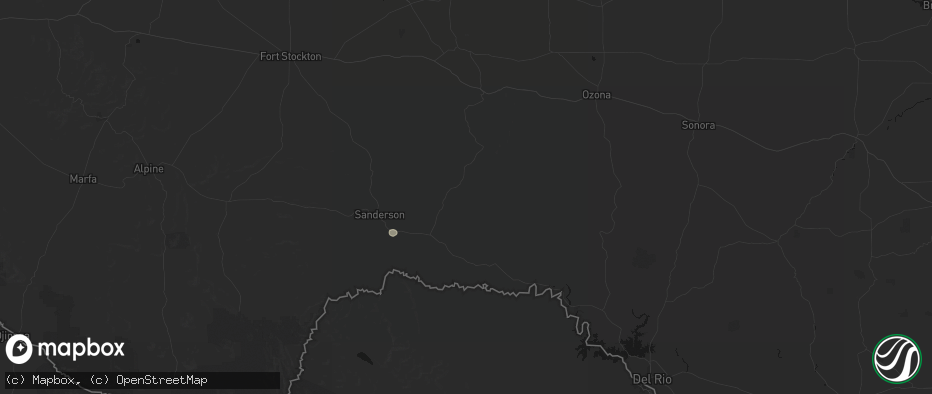 Hail map in Dryden, TX on June 5, 2026