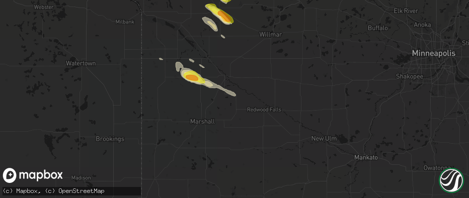 Hail map in Echo, MN on June 5, 2026