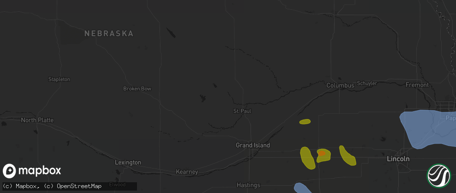 Hail map in Elba, NE on June 5, 2026