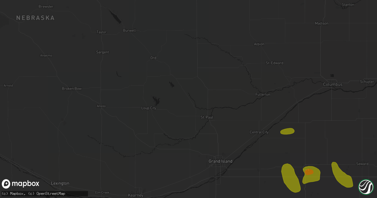 Hail map in Elba, NE on June 5, 2026