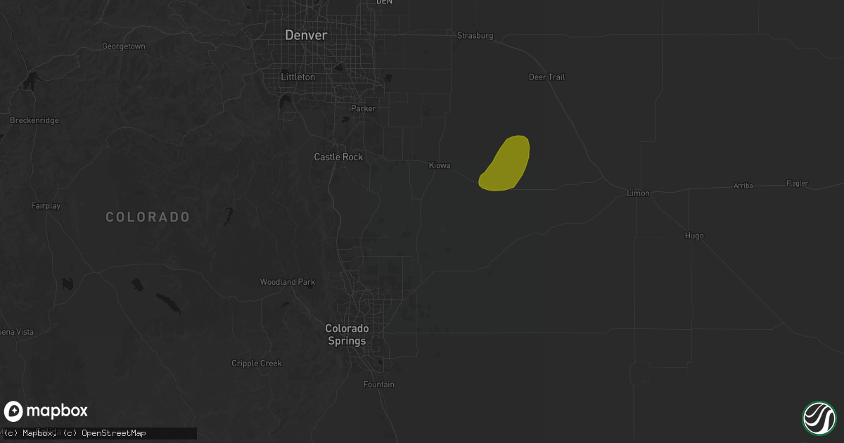Hail map in Elbert, CO on June 5, 2026