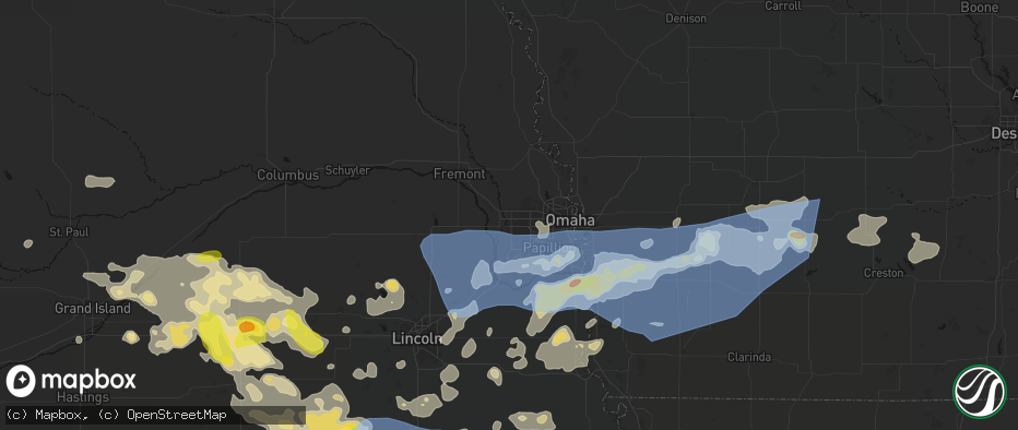Hail map in Elkhorn, NE on June 5, 2026