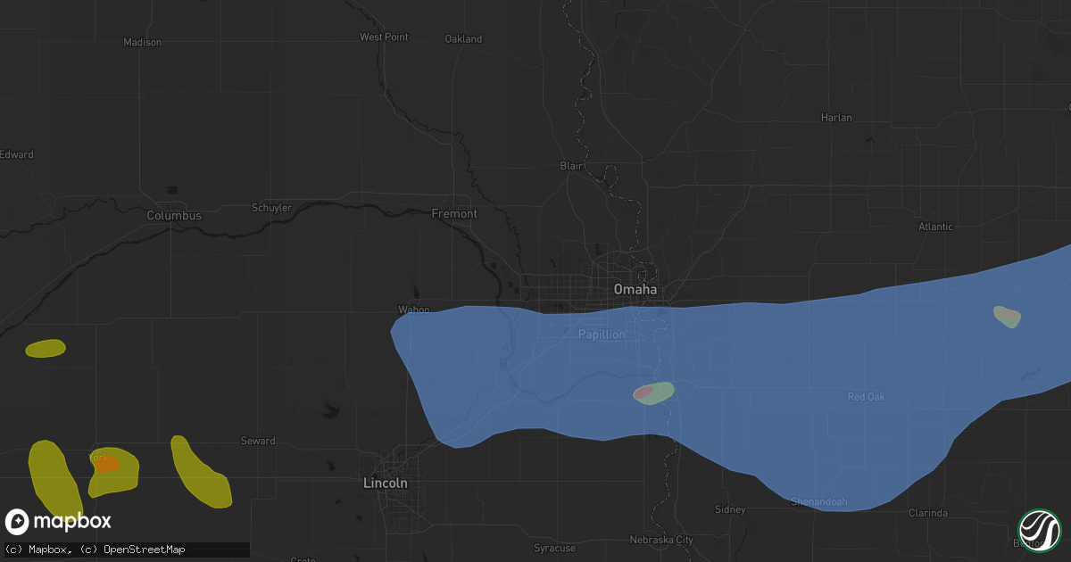 Hail map in Elkhorn, NE on June 5, 2026