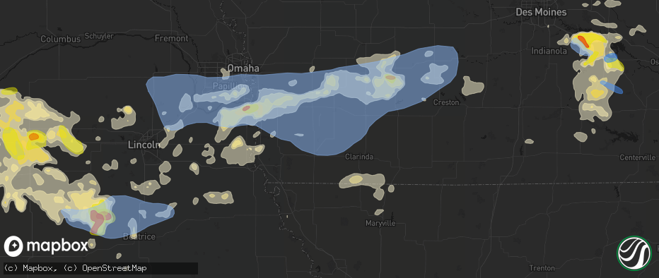 Hail map in Essex, IA on June 5, 2026