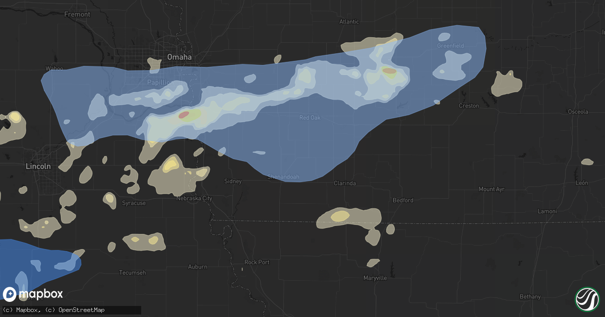 Hail map in Essex, IA on June 5, 2026