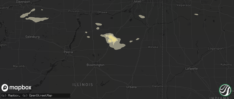 Hail map in Fairbury, IL on June 5, 2026