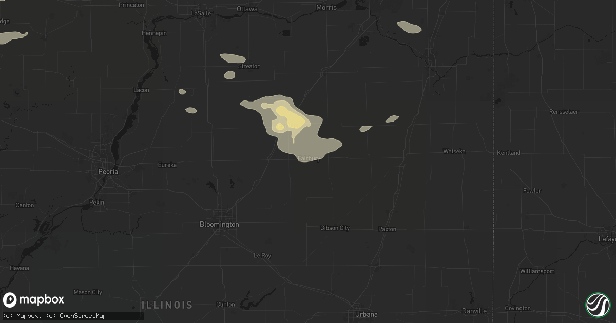 Hail map in Fairbury, IL on June 5, 2026