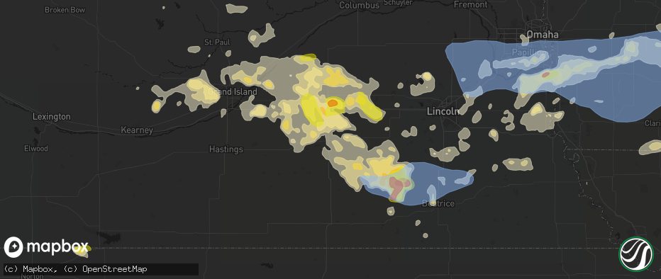 Hail map in Fairmont, NE on June 5, 2026
