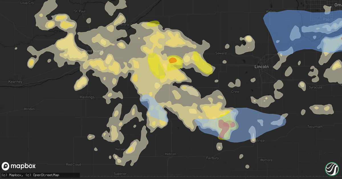 Hail map in Fairmont, NE on June 5, 2026
