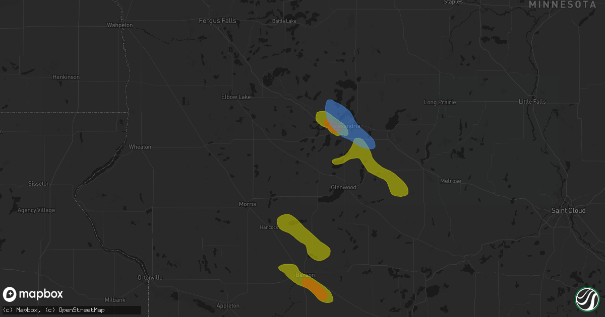 Hail map in Farwell, MN on June 5, 2026
