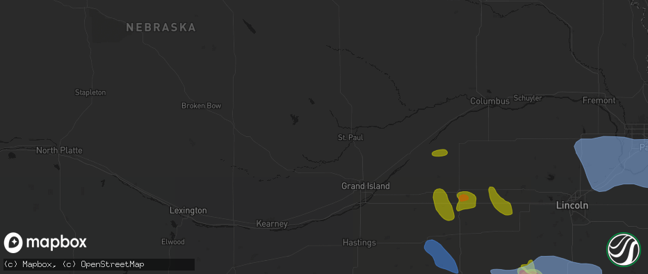 Hail map in Farwell, NE on June 5, 2026
