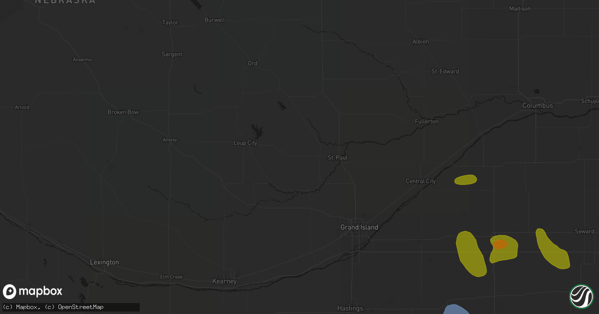 Hail map in Farwell, NE on June 5, 2026
