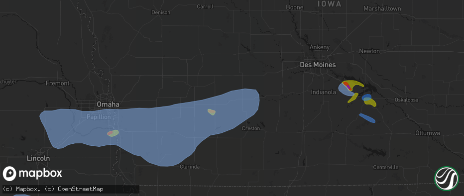 Hail map in Fontanelle, IA on June 5, 2026