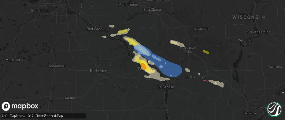 Hail map in Fountain City, WI on June 5, 2026