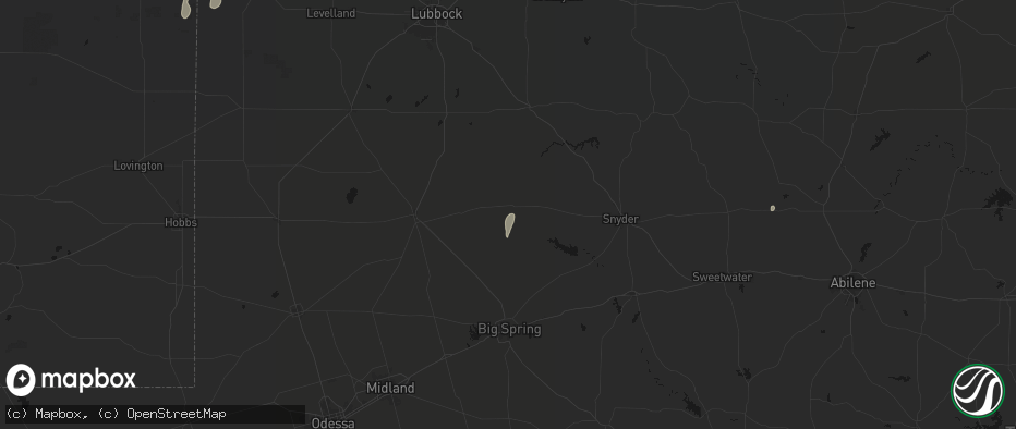 Hail map in Gail, TX on June 5, 2026