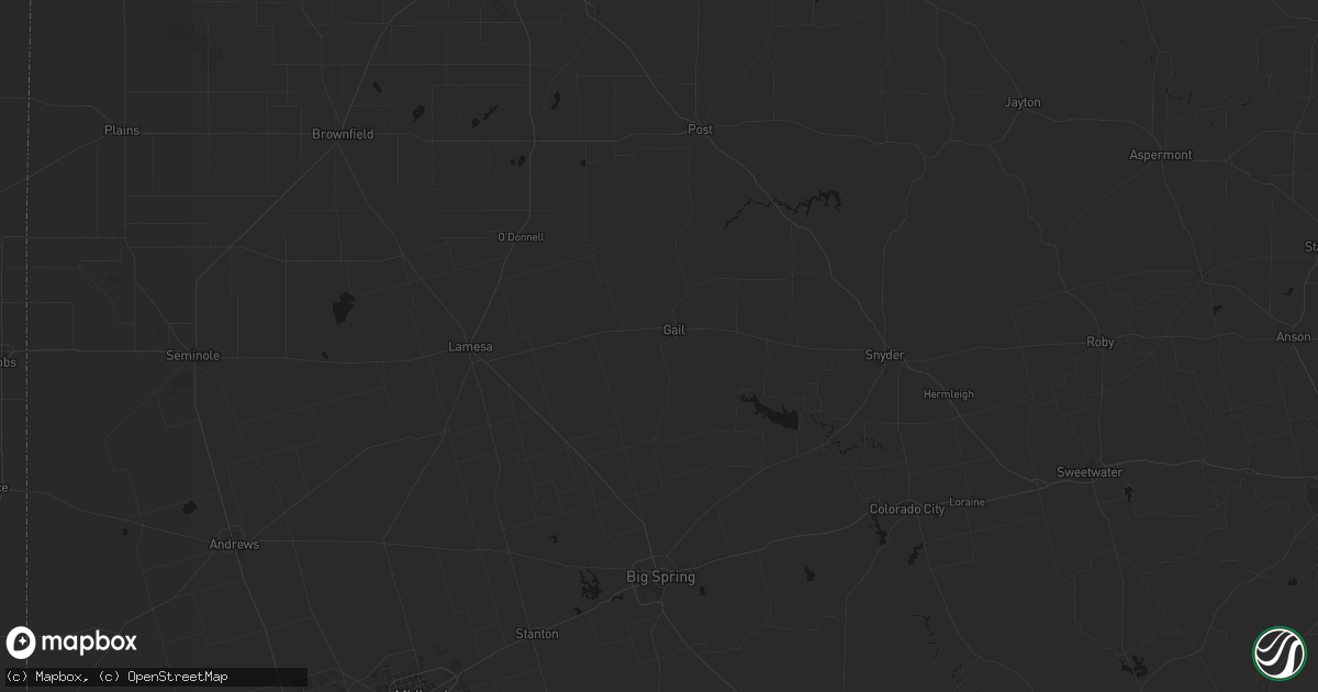 Hail map in Gail, TX on June 5, 2026