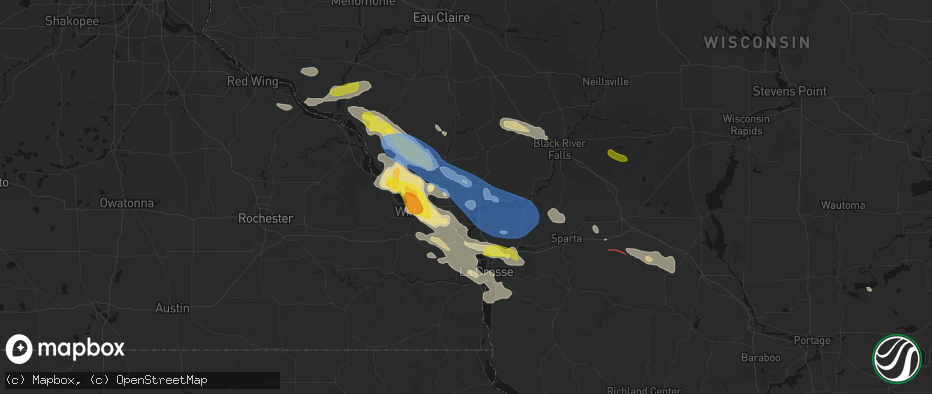 Hail map in Galesville, WI on June 5, 2026