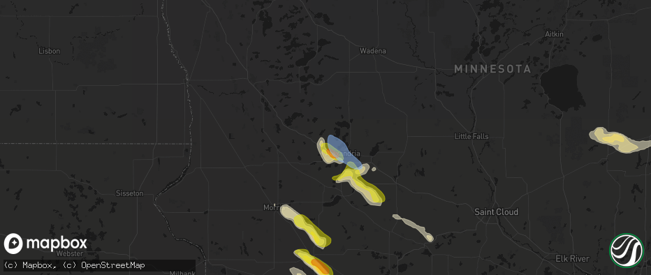 Hail map in Garfield, MN on June 5, 2026