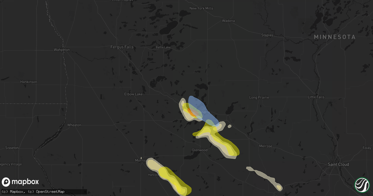 Hail map in Garfield, MN on June 5, 2026