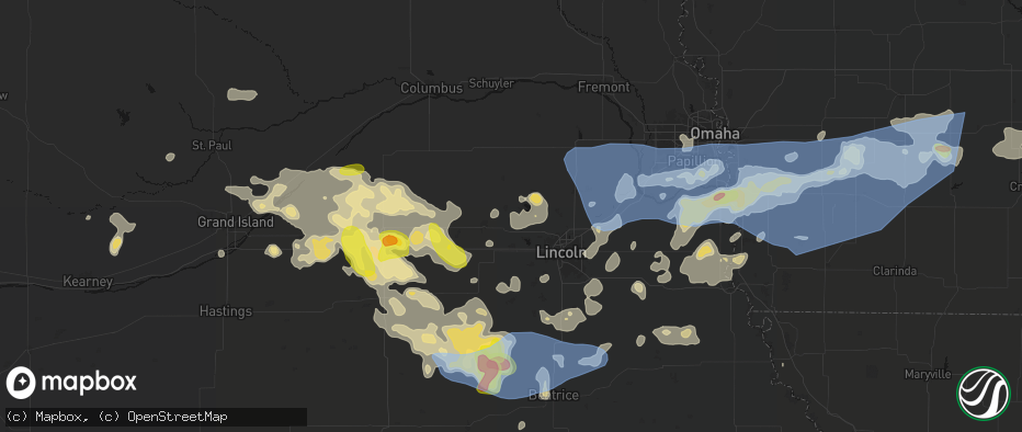 Hail map in Garland, NE on June 5, 2026
