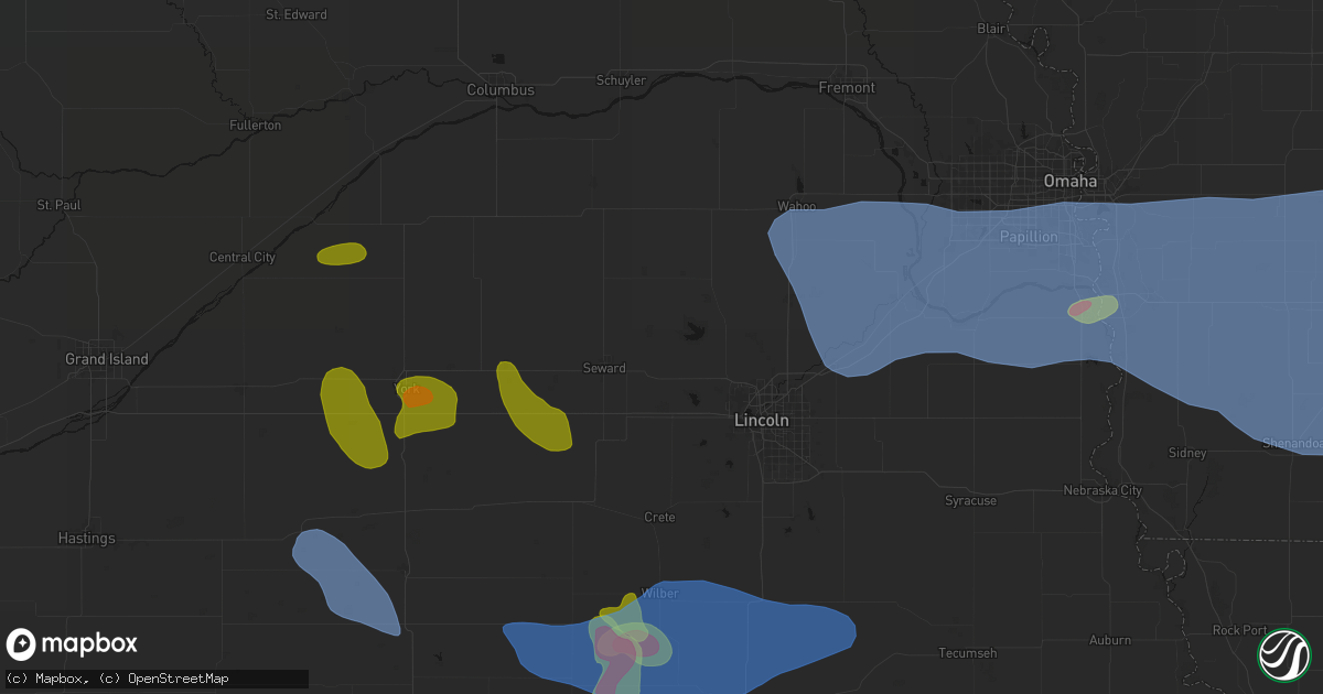 Hail map in Garland, NE on June 5, 2026