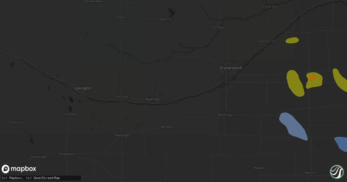 Hail map in Gibbon, NE on June 5, 2026