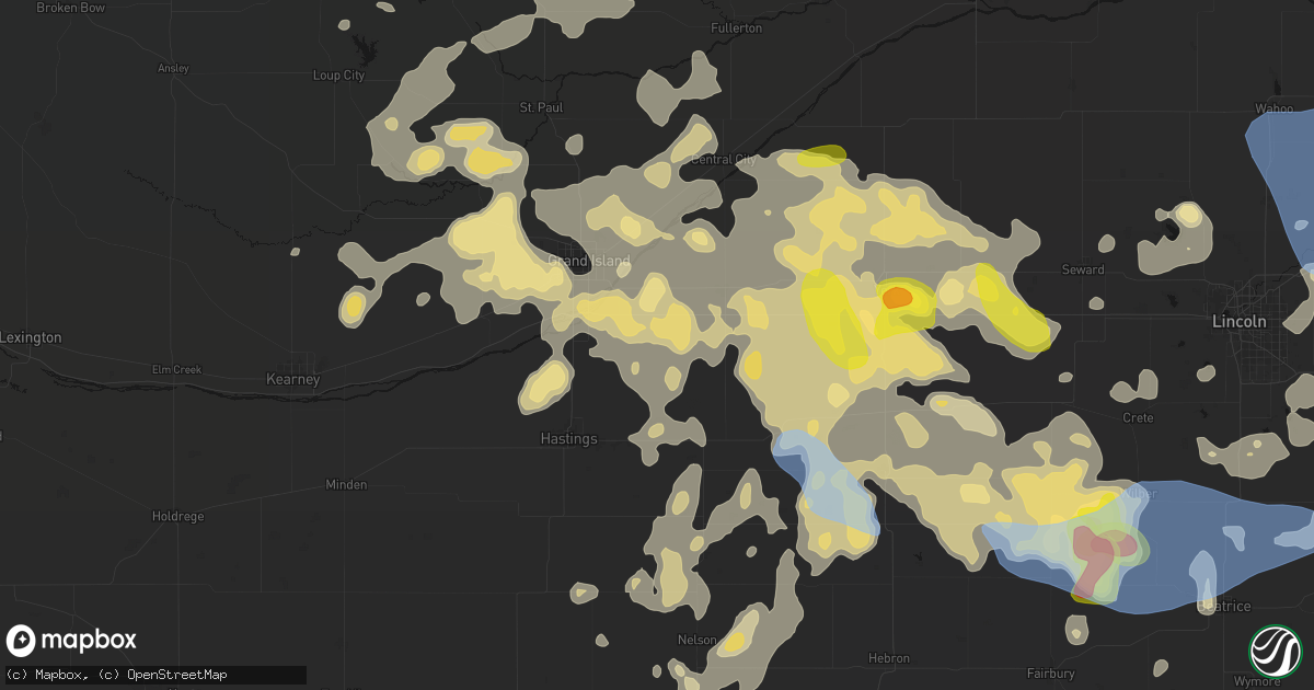 Hail map in Giltner, NE on June 5, 2026