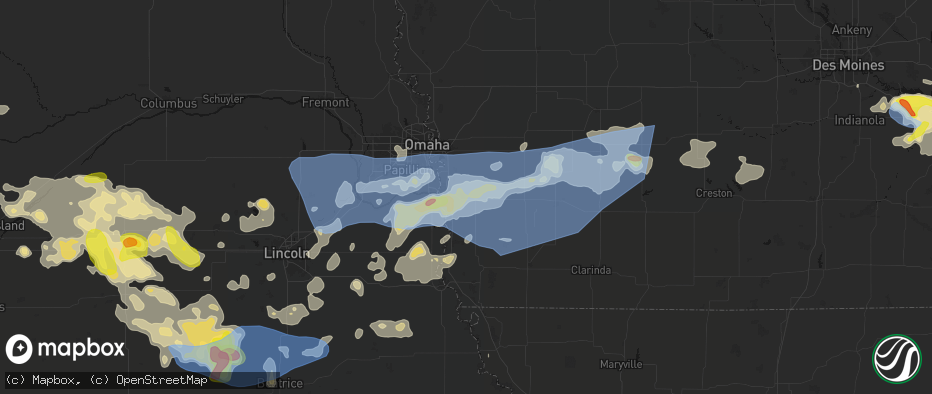 Hail map in Glenwood, IA on June 5, 2026
