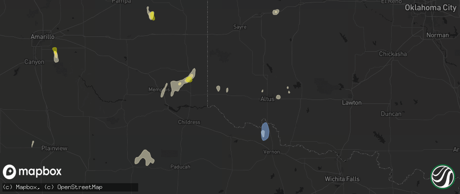 Hail map in Gould, OK on June 5, 2026