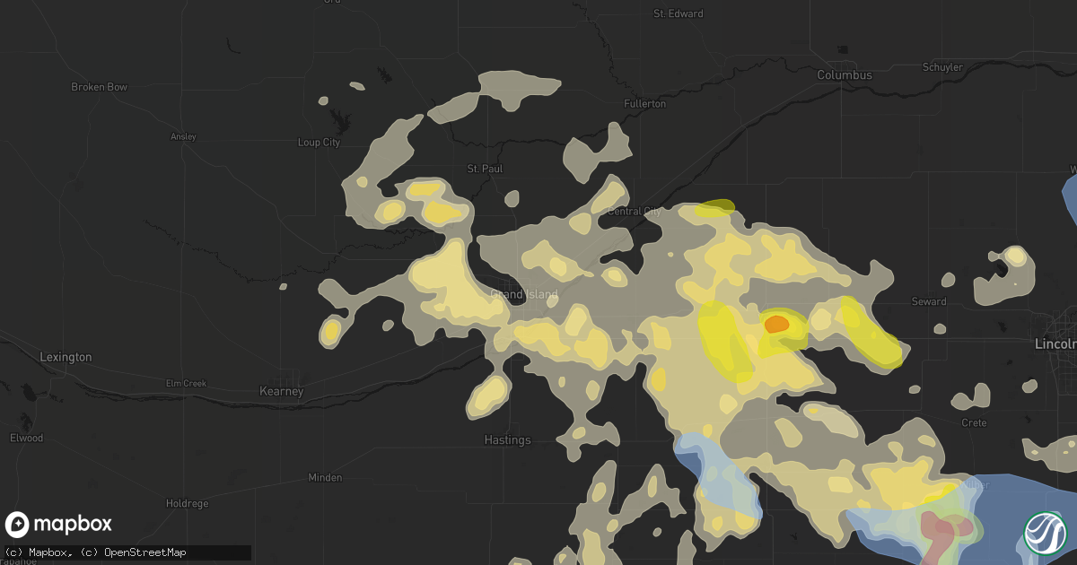 Hail map in Grand Island, NE on June 5, 2026
