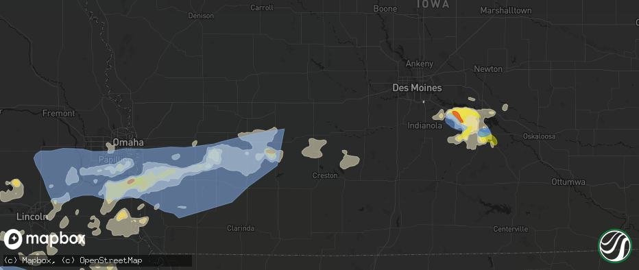 Hail map in Greenfield, IA on June 5, 2026