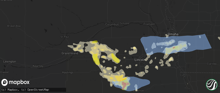 Hail map in Gresham, NE on June 5, 2026