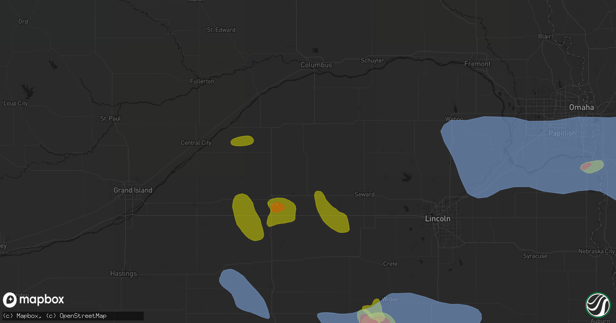 Hail map in Gresham, NE on June 5, 2026