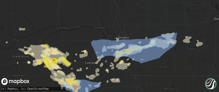Hail map in Gretna, NE on June 5, 2026