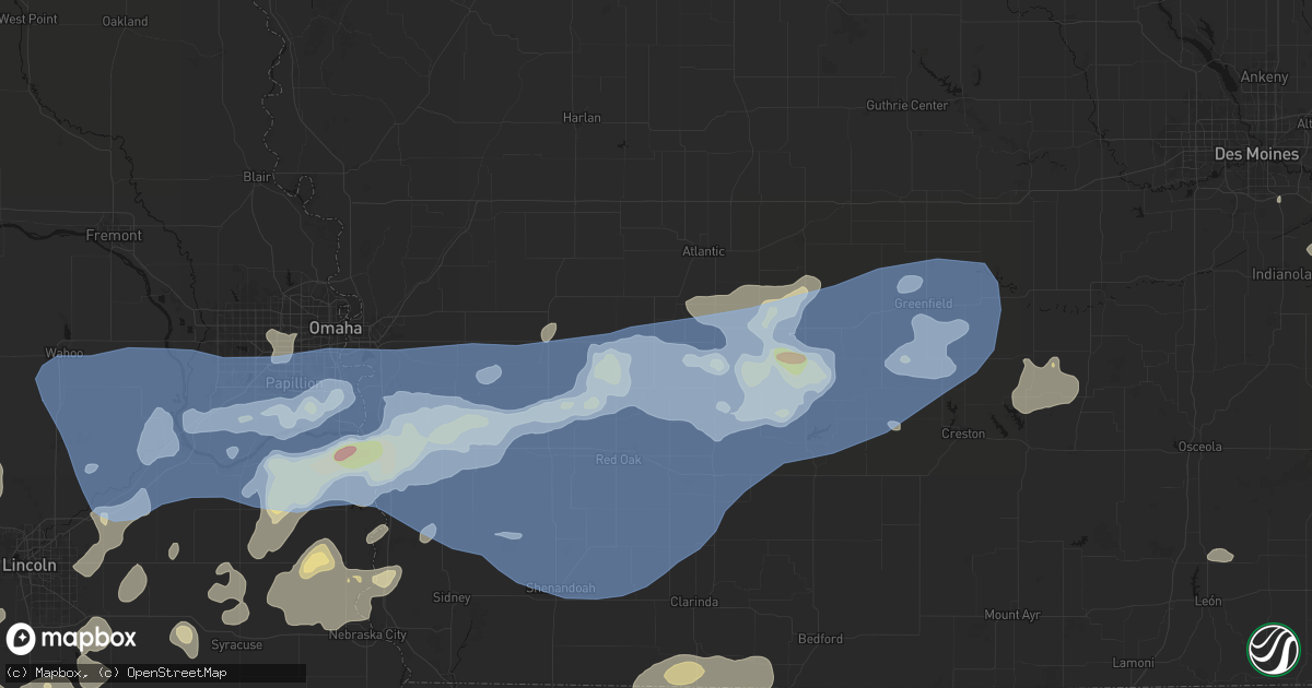 Hail map in Griswold, IA on June 5, 2026