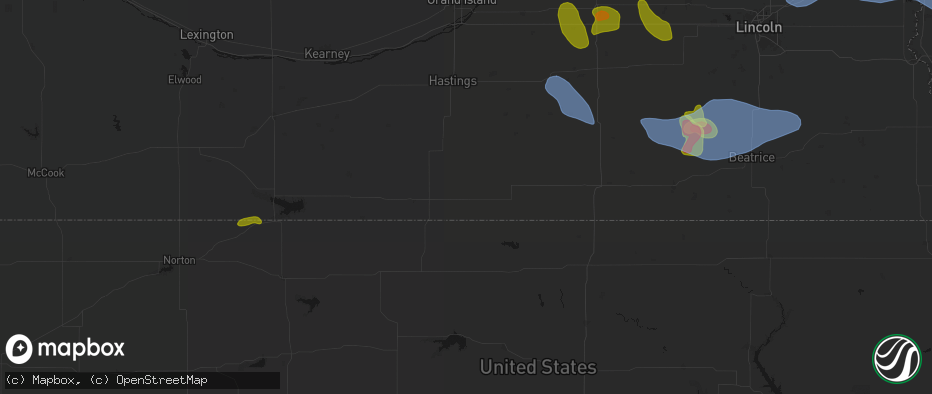 Hail map in Guide Rock, NE on June 5, 2026