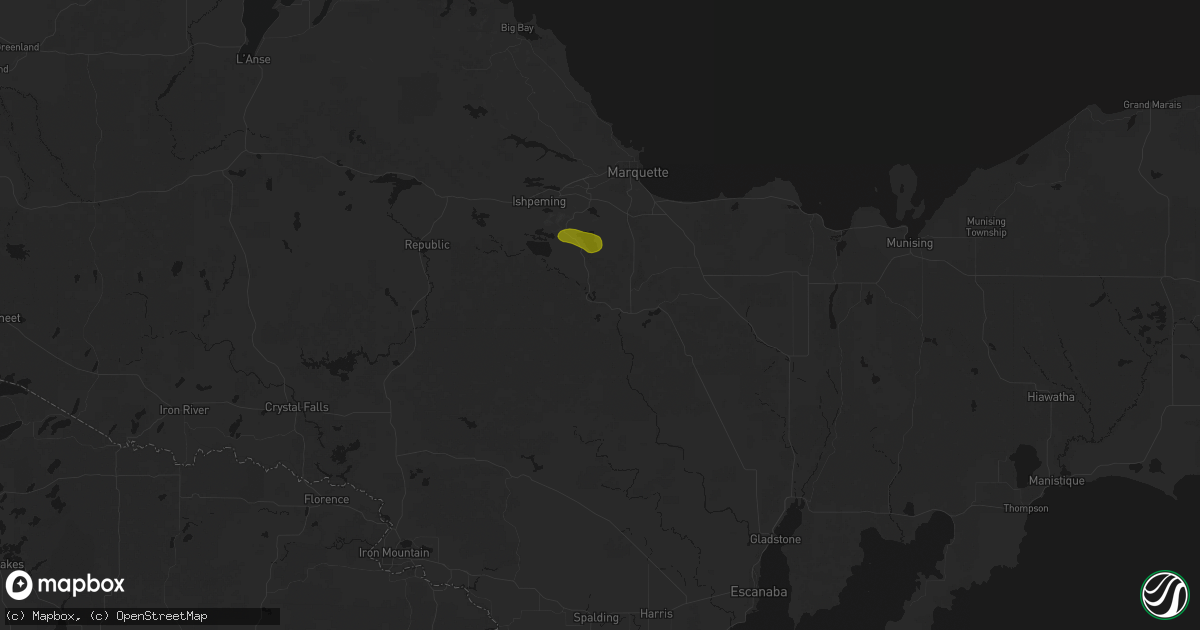 Hail map in Gwinn, MI on June 5, 2026